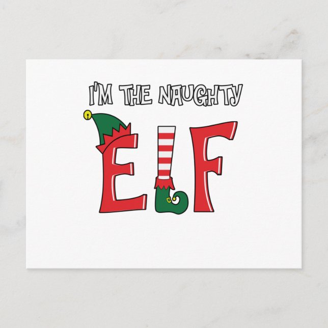 Die schändliche Elf-Familie passt zu Weihnachten P Postkarte (Vorderseite)