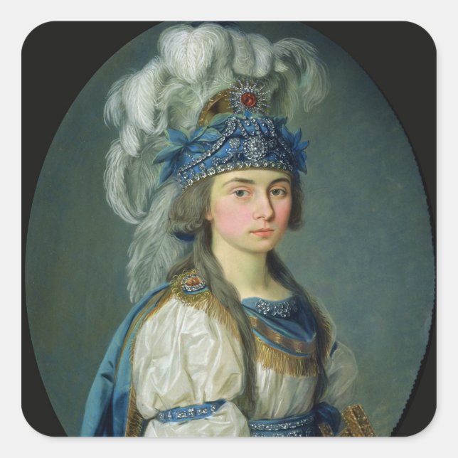 Die Schauspielerin und Sängerin Praskovya Zhemchug Quadratischer Aufkleber (Vorderseite)