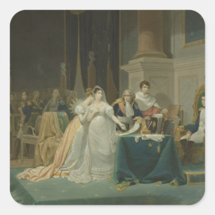 Die Scheidung von Kaiserin Josephine (1763-1814) 1 Quadratischer Aufkleber