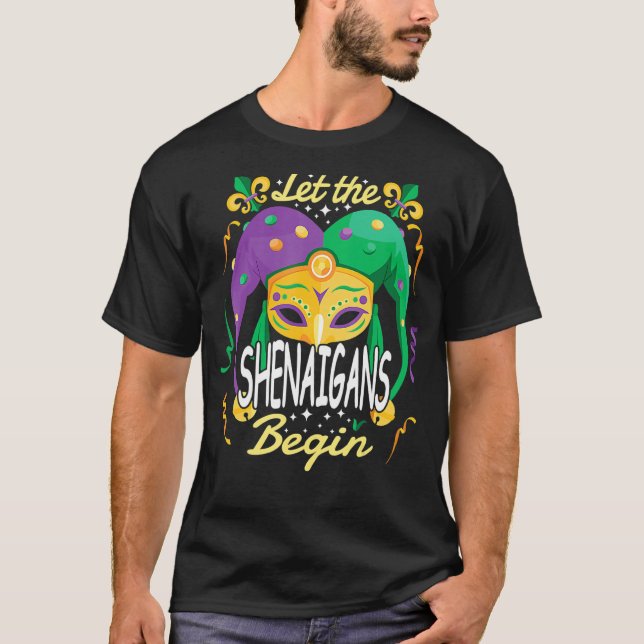Die Schenanigans ließ Mardi Gras 1 an T-Shirt (Vorderseite)