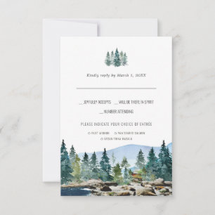 Die Scheune auf Pemi   Aquarell-RSVP mit Essensaus RSVP Karte