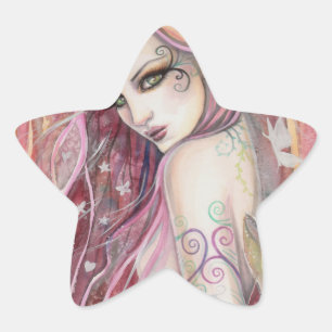 Die schicke Flirt Modern Faiasy Fantasy Art Stern-Aufkleber