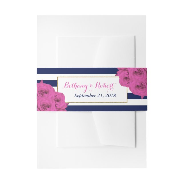 Die schicke, moderne Luxus-Hochzeitskollektion Ros Einladungsbanderole (Vorderseite Beispiel)