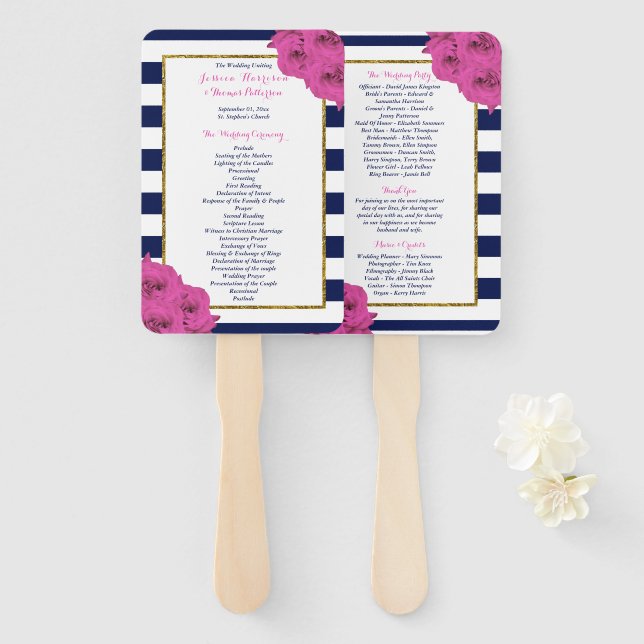 Die schicke, moderne Luxus-Hochzeitskollektion Ros Fächer (Vorne und Hinten)