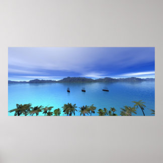 Die Schiffe an der Bucht Poster