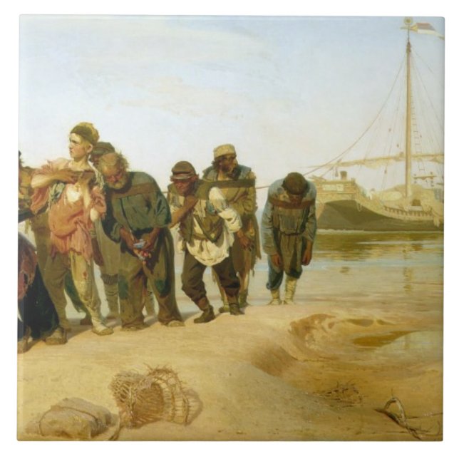 Die Schiffer auf dem Volga, 1870-73 Fliese (Vorderseite)