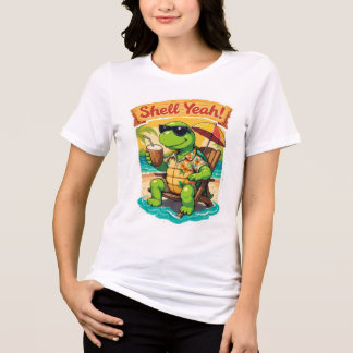 "Die Schildkröte genießt am Strand" Tri-Blend Shirt