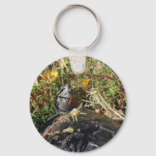 Die Schildkröte in den Blume ermorden Schlüsselanhänger