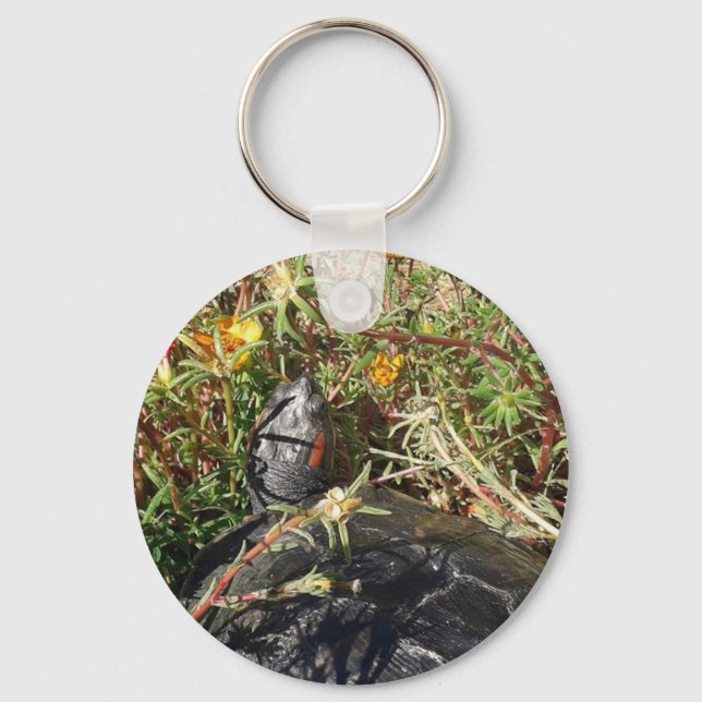 Die Schildkröte in den Blume ermorden Schlüsselanhänger (Vorderseite)