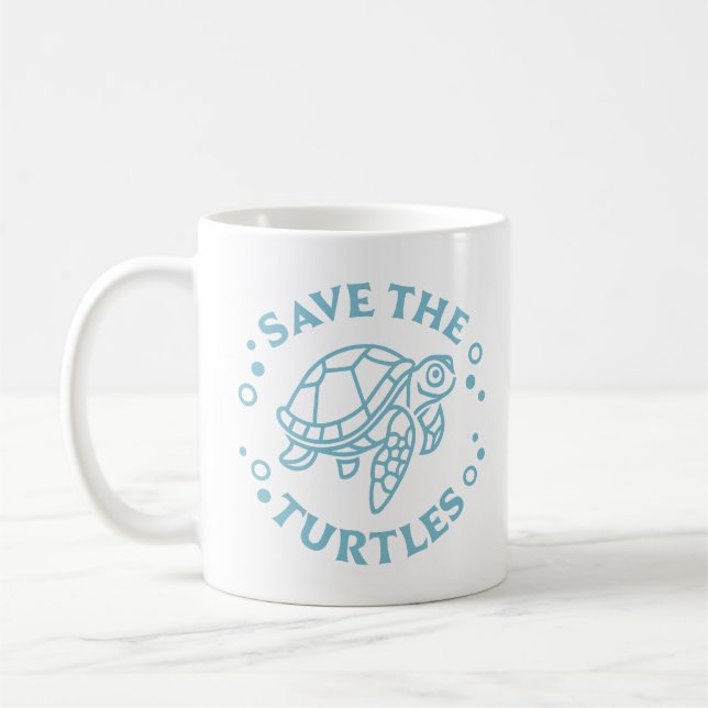 Die Schildkröten gerettet Kaffeetasse (Links)