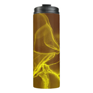 Die schimmernde, lila und goldene Paillette Thermosbecher