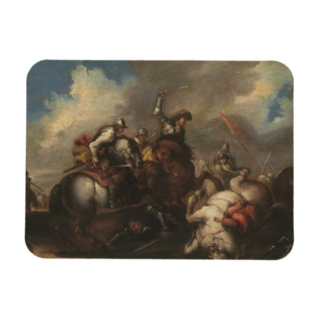 Die Schlacht der Kavalleriers (Öl auf Leinwand) Magnet (Horizontal)