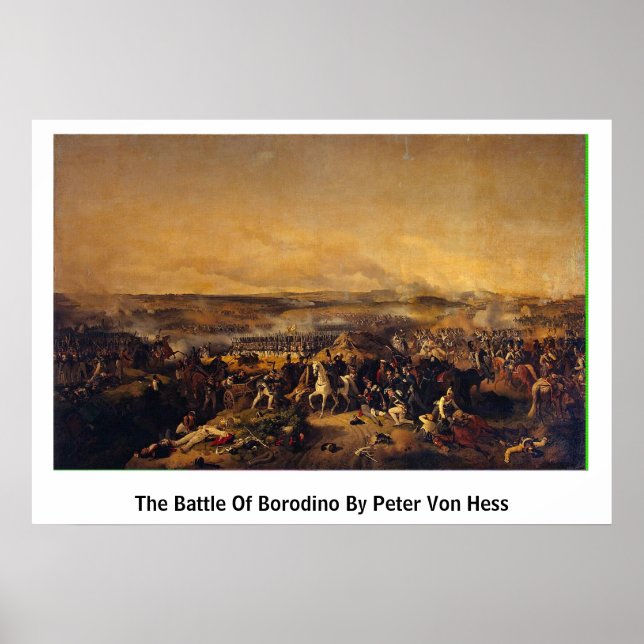 Die Schlacht um Borodino von Peter von Hess Poster (Vorne)
