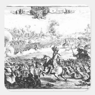 Die Schlacht um Boyne, 1. Juli 1690 Quadratischer Aufkleber