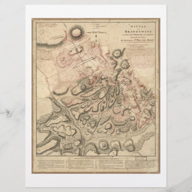 Die Schlacht um Brandywine Map (1777) (Vorderseite)