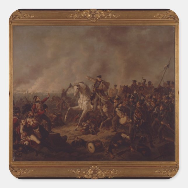 Die Schlacht um Waterloo Quadratischer Aufkleber (Vorderseite)