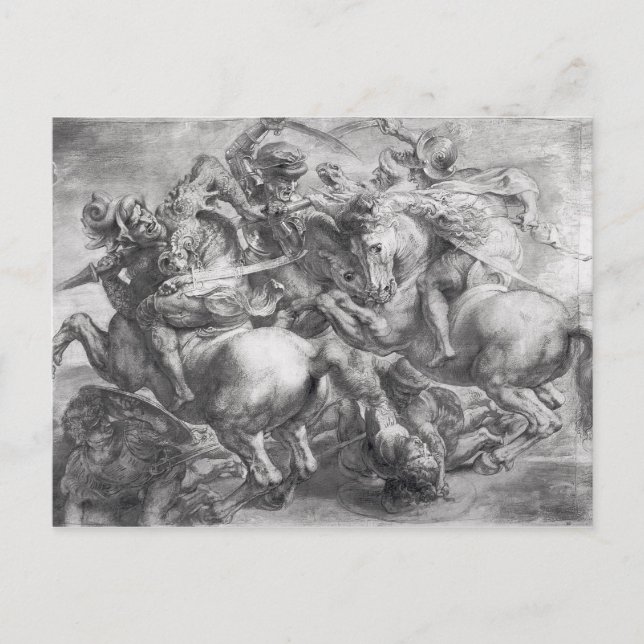 Die Schlacht von Anghiari nach Leonardo da Vinci Postkarte (Vorderseite)