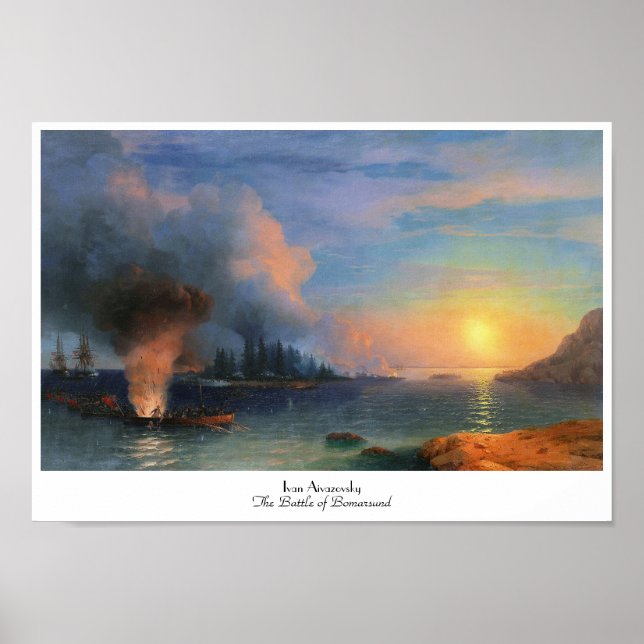 Die Schlacht von Bomarsund Ivan Aivazovsky Poster (Vorne)