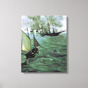 Die Schlacht von Kearsarge und Alabama Leinwanddruck