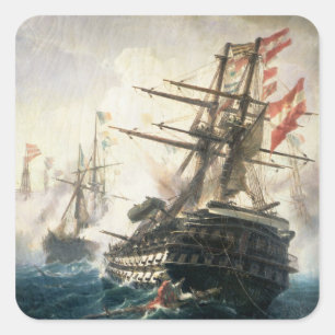 Die Schlacht von Lissa Quadratischer Aufkleber
