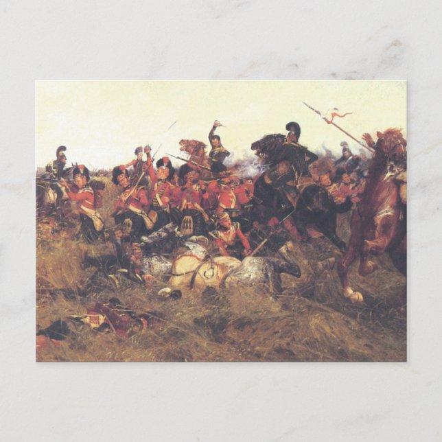 Die Schlacht von Quatre Bras im Jahr 1815 Postkarte (Vorderseite)