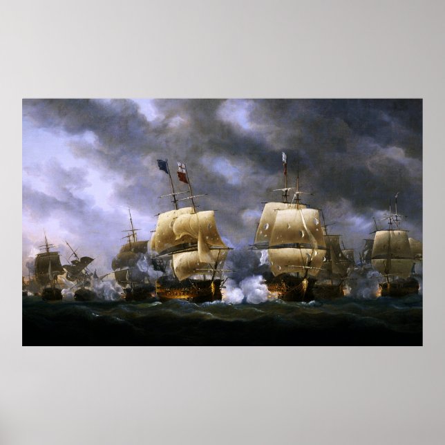 Die Schlacht von Quiberon Bay durch Nicholas Pococ Poster (Vorne)