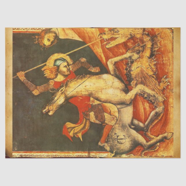 Die Schlacht von Saint George mit dem Drachen Seidenpapier (Vorderseite)