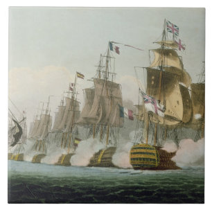 Die Schlacht von Trafalgar am 21. Oktober 1805 Fliese