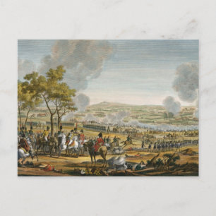 Die Schlacht von Wagram, 7. Juli 1809, eingraviert Postkarte