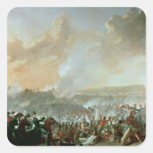 Die Schlacht von Waterloo am 18. Juni 1815 Quadratischer Aufkleber