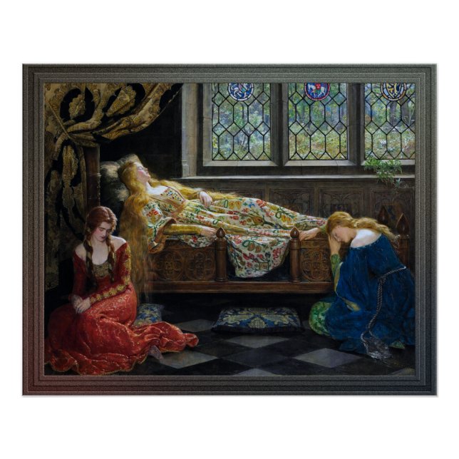 Die schlafende Schöne von John Collier Poster (Vorderseite)