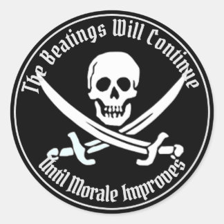 Die Schläge werden so lange weitergehen, bis sich  Runder Aufkleber