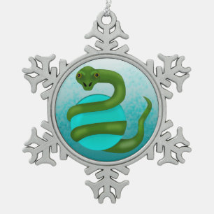 Die Schlange Schneeflocken Zinn-Ornament