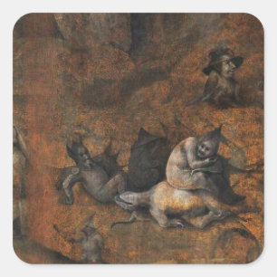 Die Schlechtigkeit der Menschheit vor der Flut Quadratischer Aufkleber