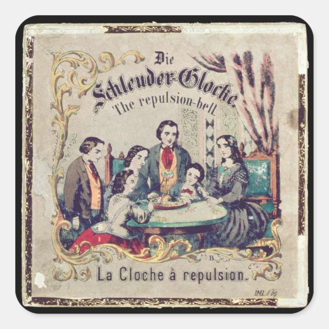 Die Schleuder Glocke - Die Abstoßungsglocke Quadratischer Aufkleber (Vorderseite)