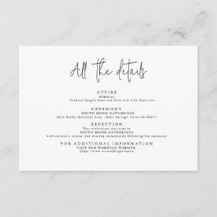 Die schlichten, modernen Schwarz-Weiß-Elemente sin Begleitkarte