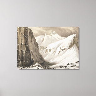 Die Schlitten, die vom südlichen Depot kommen, aus Leinwanddruck