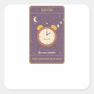 Die Schlummer-Taste-Tarotkarte Quadratischer Aufkleber