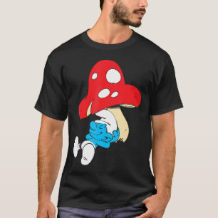 Die Schlumpfe schlafen unter einem lächelnden Pilz T-Shirt