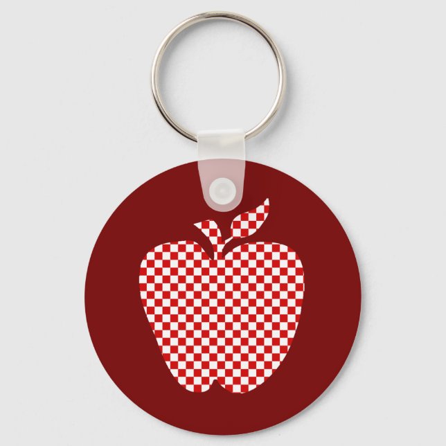 Die Schlüsselkette des Red Checkered Apple Lehrers Schlüsselanhänger (Vorderseite)