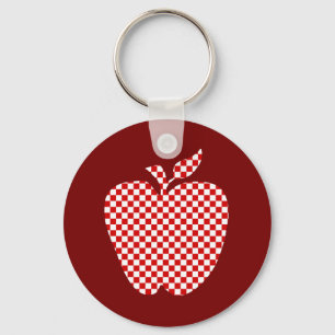 Die Schlüsselkette roten karierten Apple-Lehrers Schlüsselanhänger