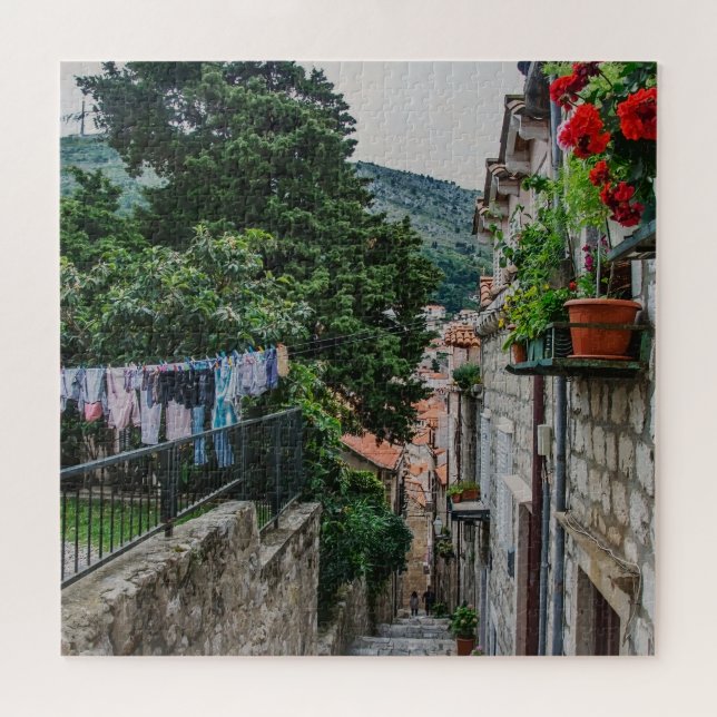 Die schmale Steinstraße in Dubrovnik Puzzle (Horizontal)