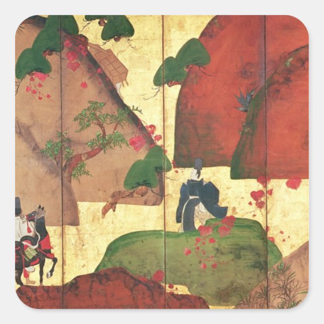 Die schmale Straße von Ivy Quadratischer Aufkleber (Vorderseite)