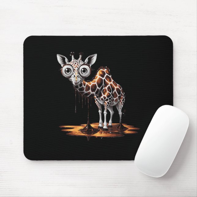 Die schmelzende Giraffe Lustige surrealistische Ku Mousepad (Mit Mouse)