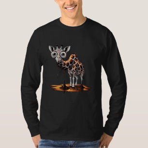 Die schmelzende Giraffe Lustige surrealistische Ku T-Shirt