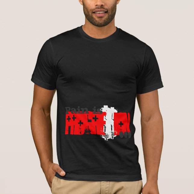 Die Schmerz sind Weiterentwicklungs-rotes Kreuz T-Shirt (Vorderseite)