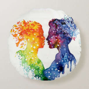 Die Schmetterlinge der Liebe Rundes Kissen
