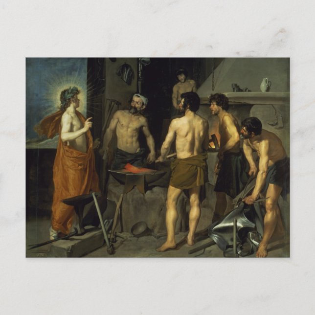 Die Schmiede von Vulkan, 1630 Postkarte (Vorderseite)