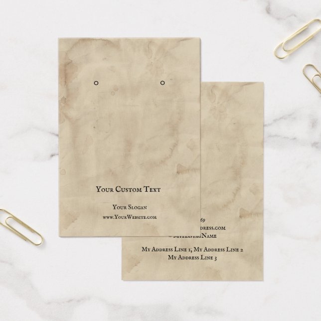 Die Schmuckkarte "Earring Juwelier", alte braune T (Büro)