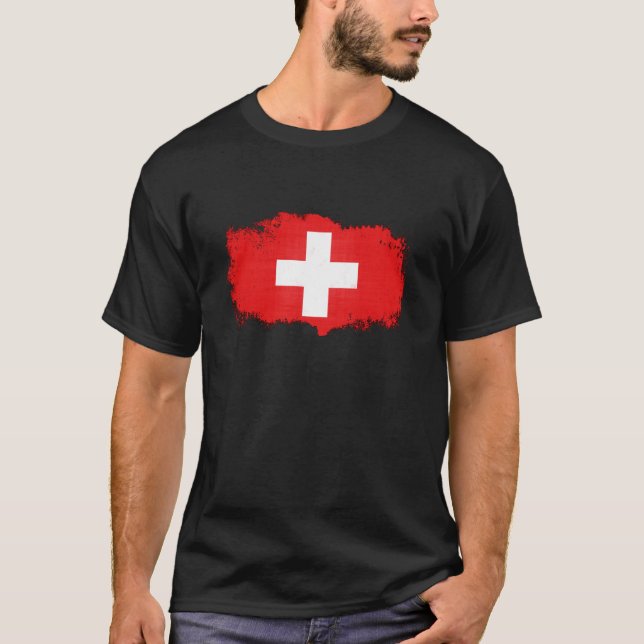 Die Schmutz-Schweiz-Flagge T-Shirt (Vorderseite)